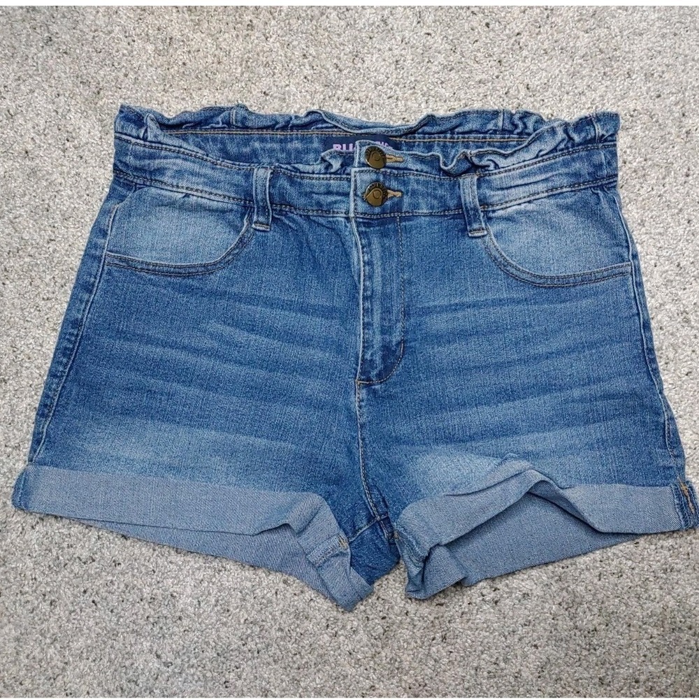 Blue Spice Womens Paperbag Jorts Cuffed Denim Shorts Womens Size 5 Mid Rise